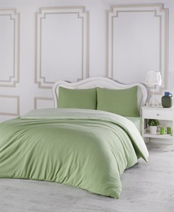 Постельное белье трикотажное SOFA (зеленый-св.зеленый)евро 2988-5