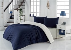 Постельное белье трикотажное SOFA (синий-крем)евро 2988-12
