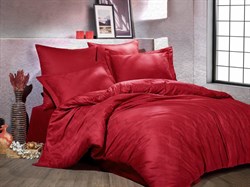 Постельное белье Мако-сатин жаккард евро  12KIRMIZI