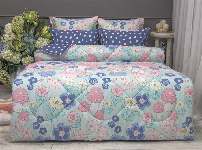 Постельное белье с одеялом Flora Piselli 1.5-спальный 2278-д - фото 79284