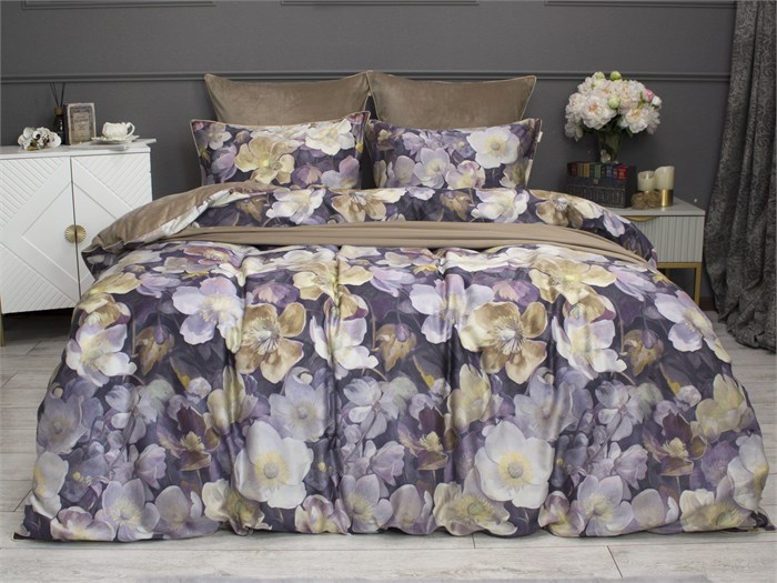 Постельное белье Сатин-Велюр Монро евро 3059к-3